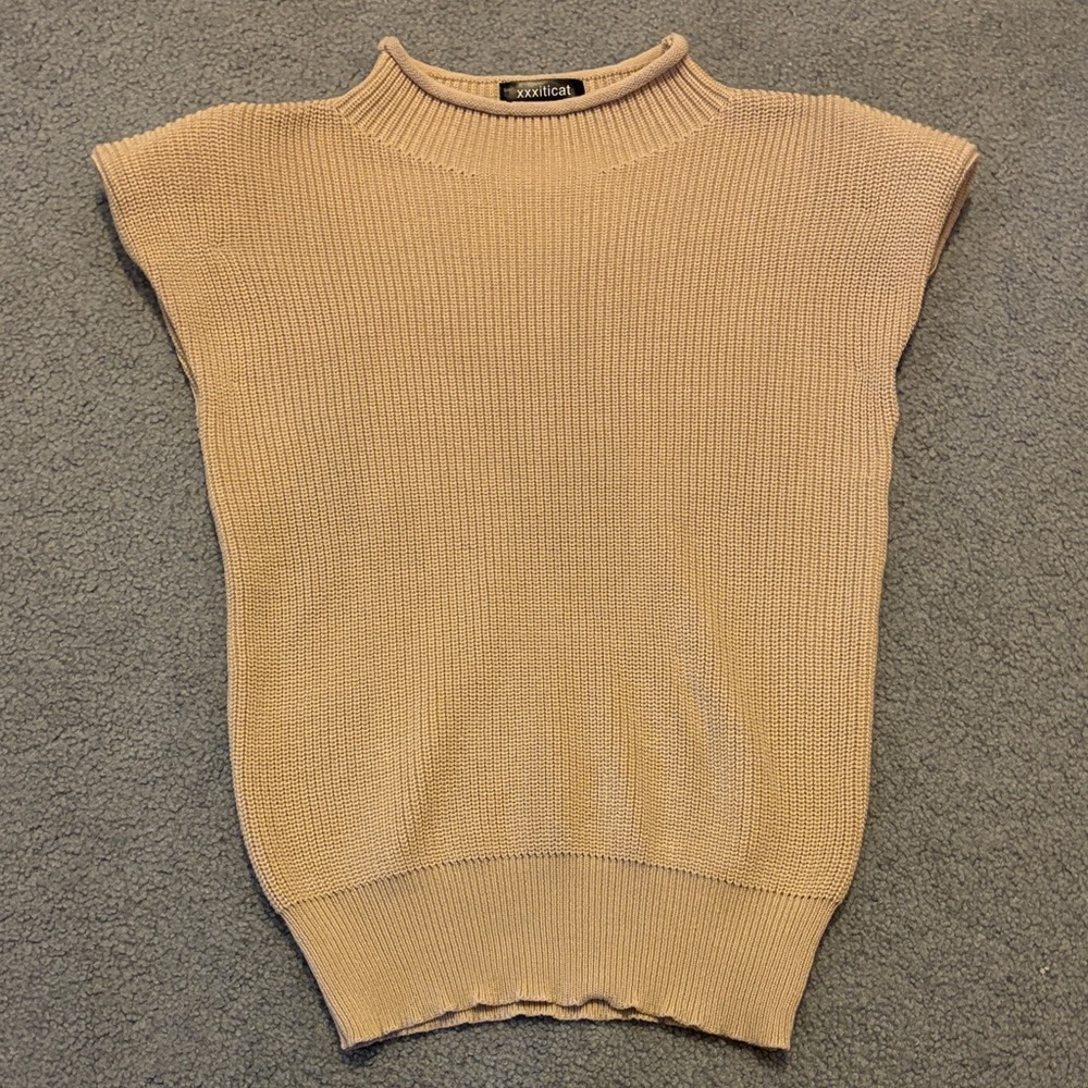 Women's Tan Knit Sweater Top